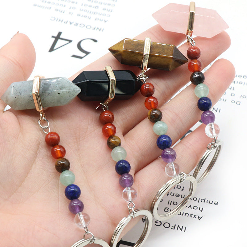 Crystal Double Point Chakra Key Chain