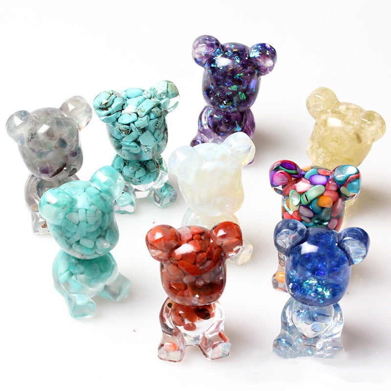 Resin Heart Bear