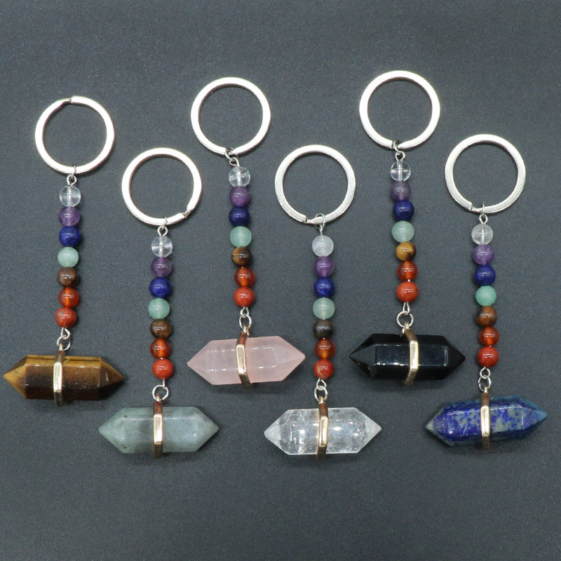 Crystal Double Point Chakra Key Chain