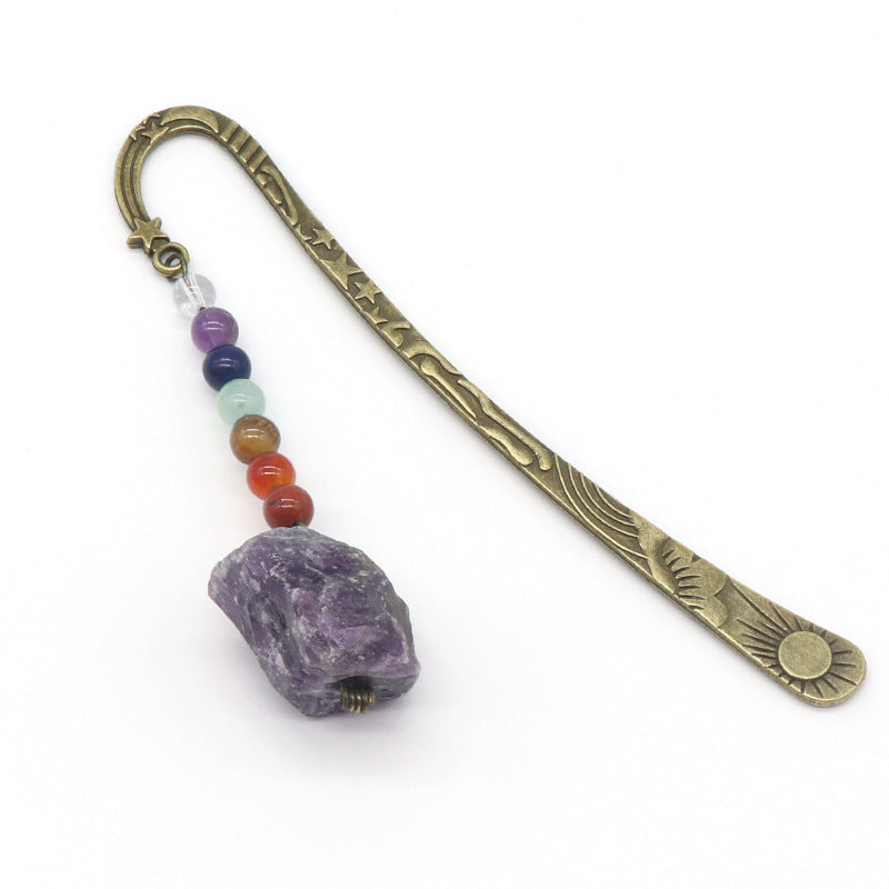 Natural Seven Chakra Raw Crystal Gemstone Bookmark