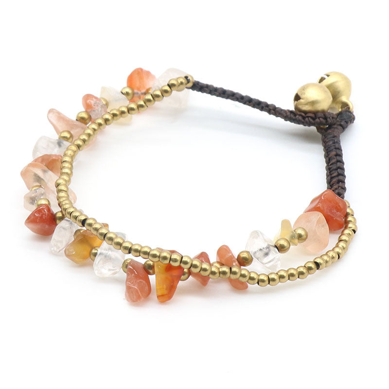 Crystal Chip&Gold Bell Bracelet