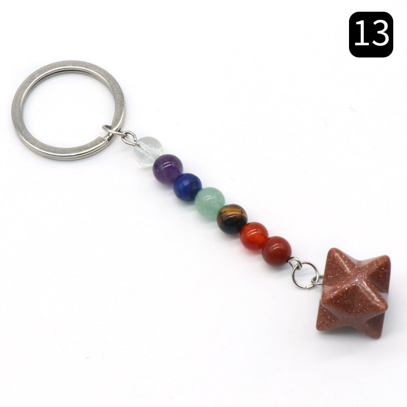 Crystal Merkaba Star Chakra Key Chain