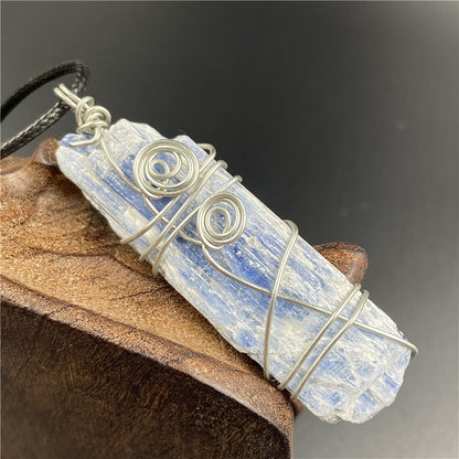 Kyanite Silver Wrapped Pendant