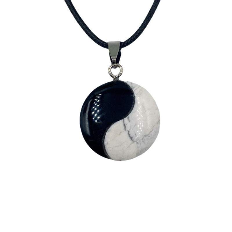 Yin Yang Symbol Crystal Necklace