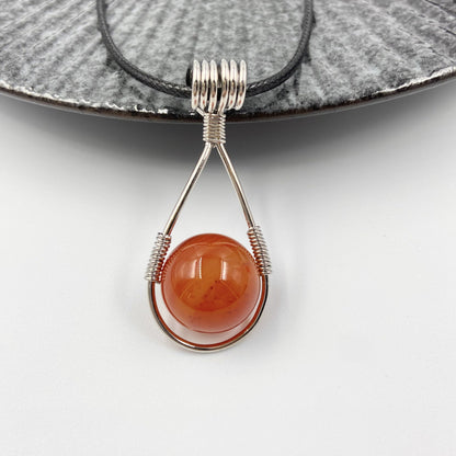 Red Agate Bead Pendant