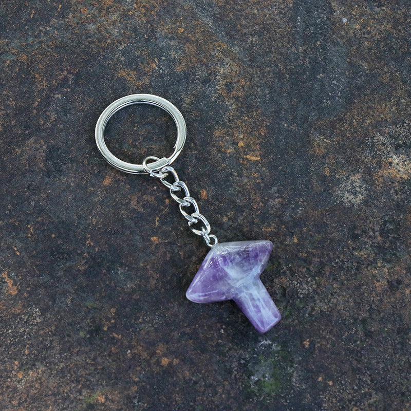 Crystal Mushroom Keychain