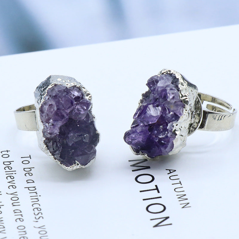 Amethyst Raw Cluster Ring