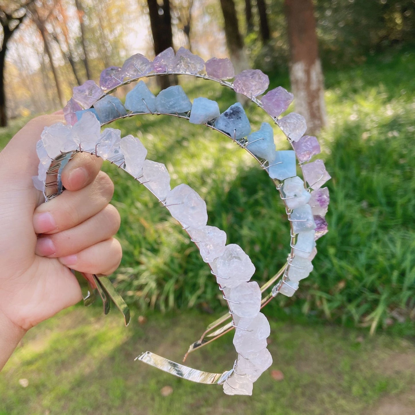 Crystal Raw Teeth Crown Headband