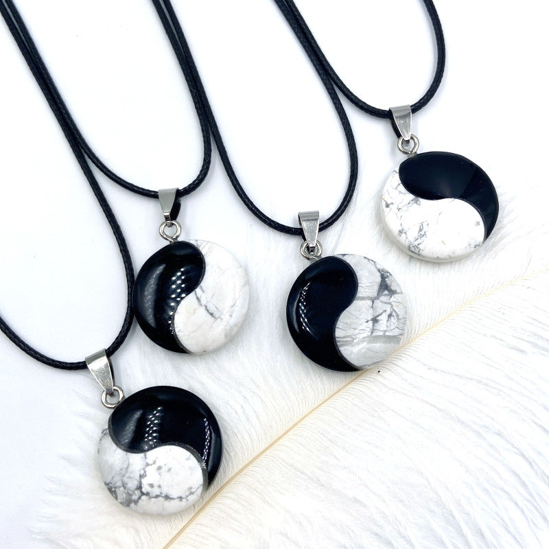 Yin Yang Symbol Crystal Necklace