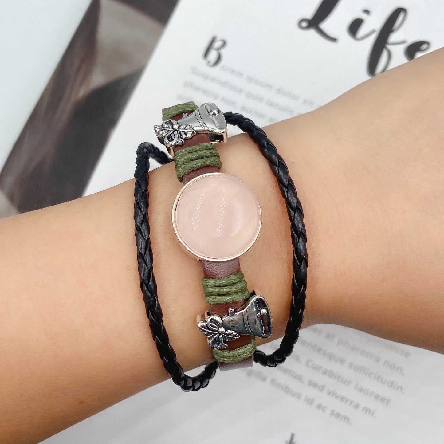 Crystal Leather Bracelet