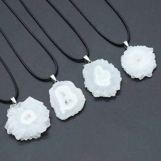 Clear Quartz Cluster Sliced Pendant