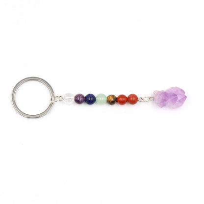 Chakra Bead Amethyst Teeth Keychain