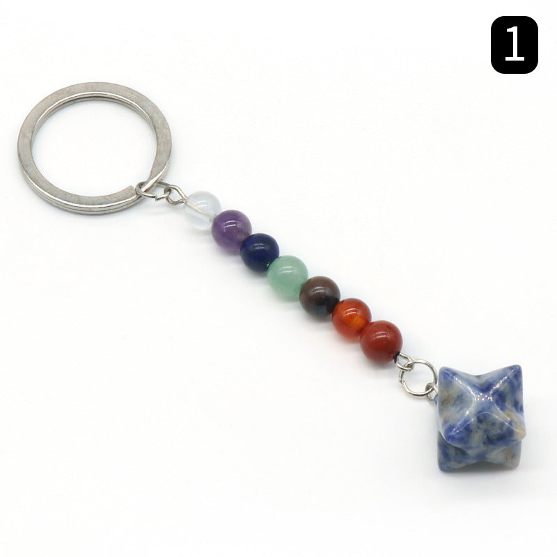 Crystal Merkaba Star Chakra Key Chain