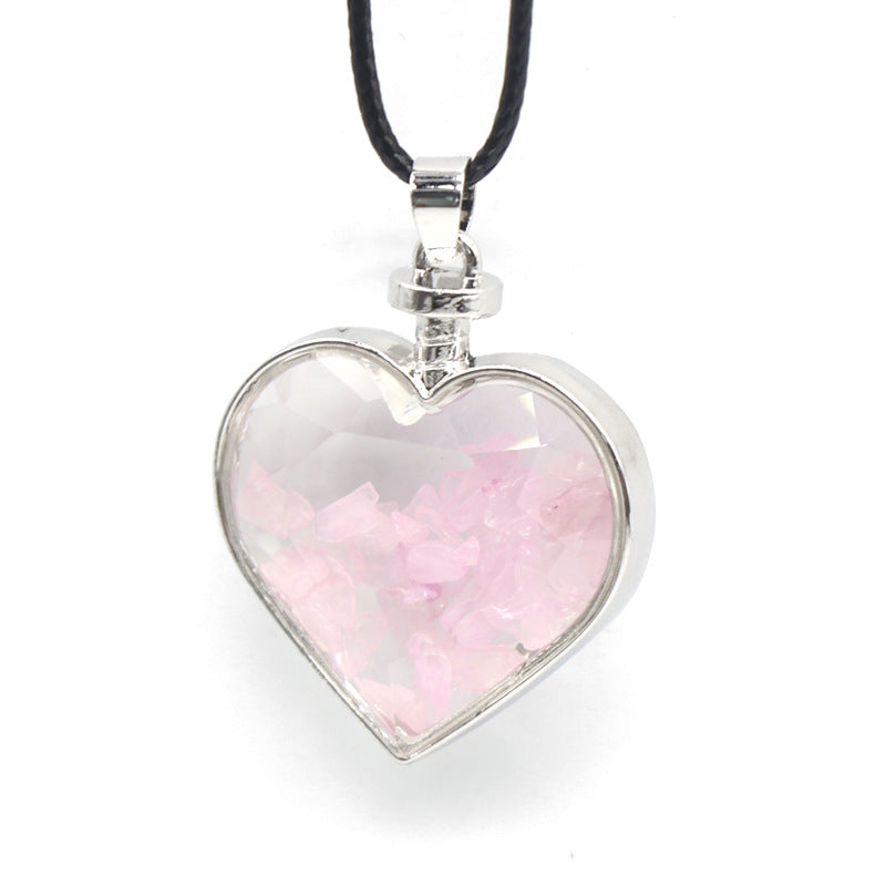 Crystal Chip Heart Necklace