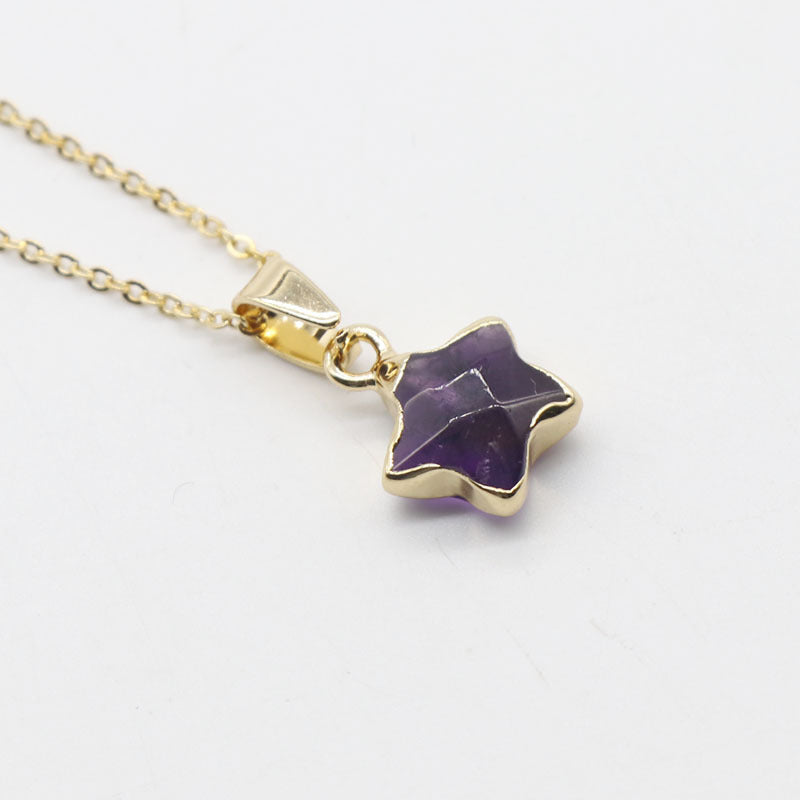 Half Gold Plated Crystal Star Necklace