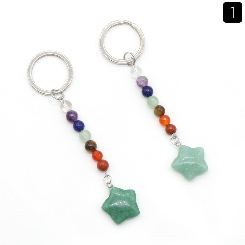 Crystal Star Chakra Key Chain