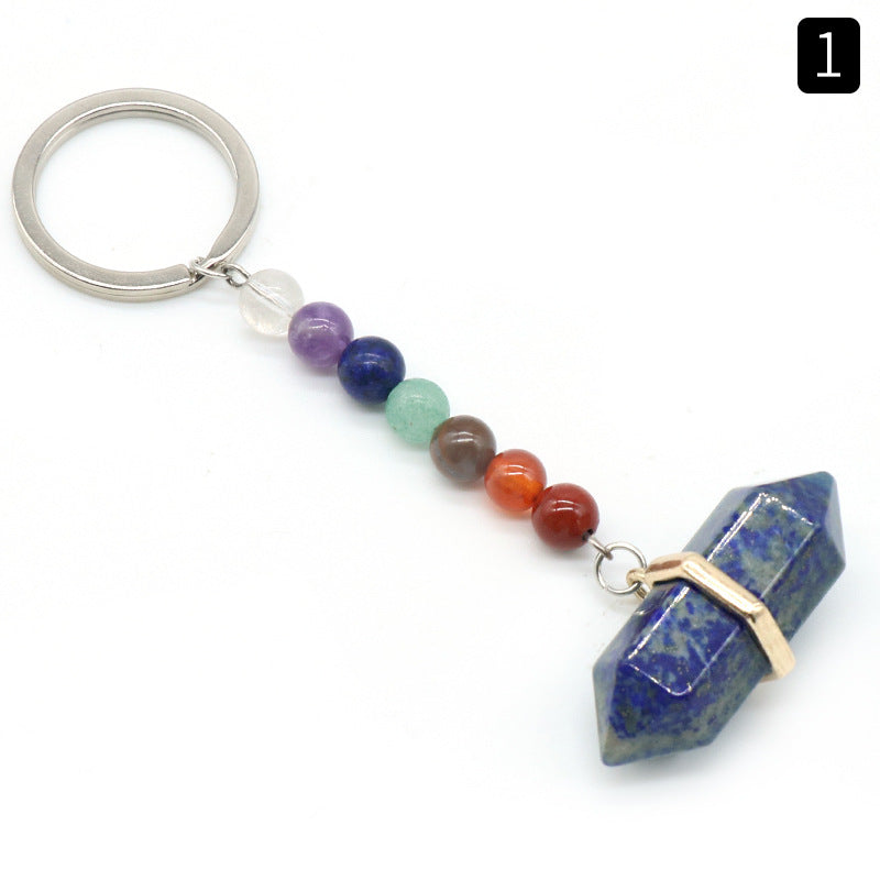 Crystal Double Point Chakra Key Chain