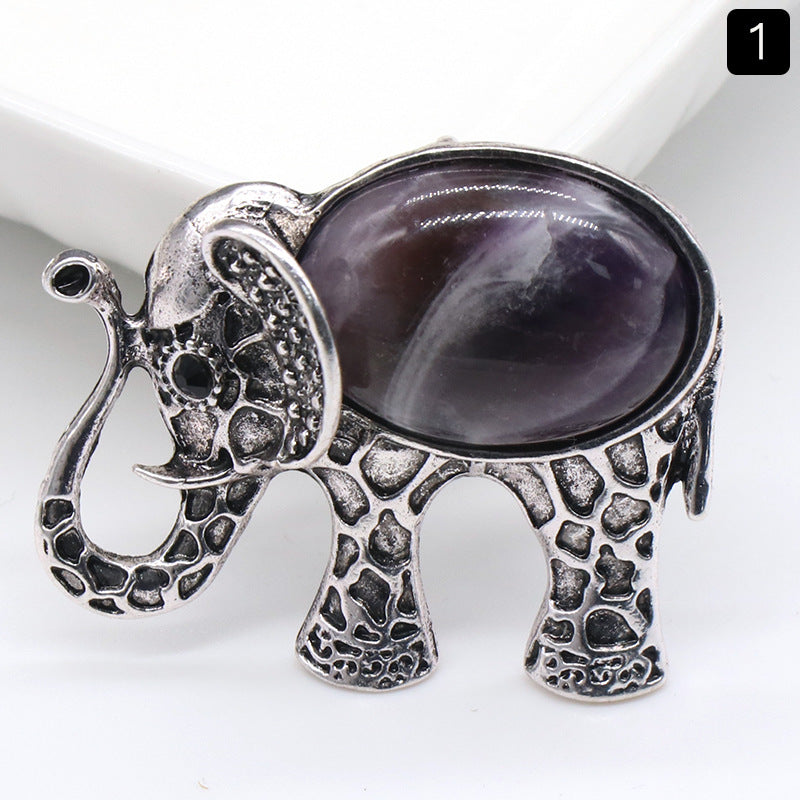 Crystal Elephant Brooch & Pendant