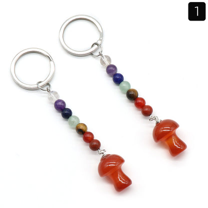 Crystal Mushroom Chakra Key Chain