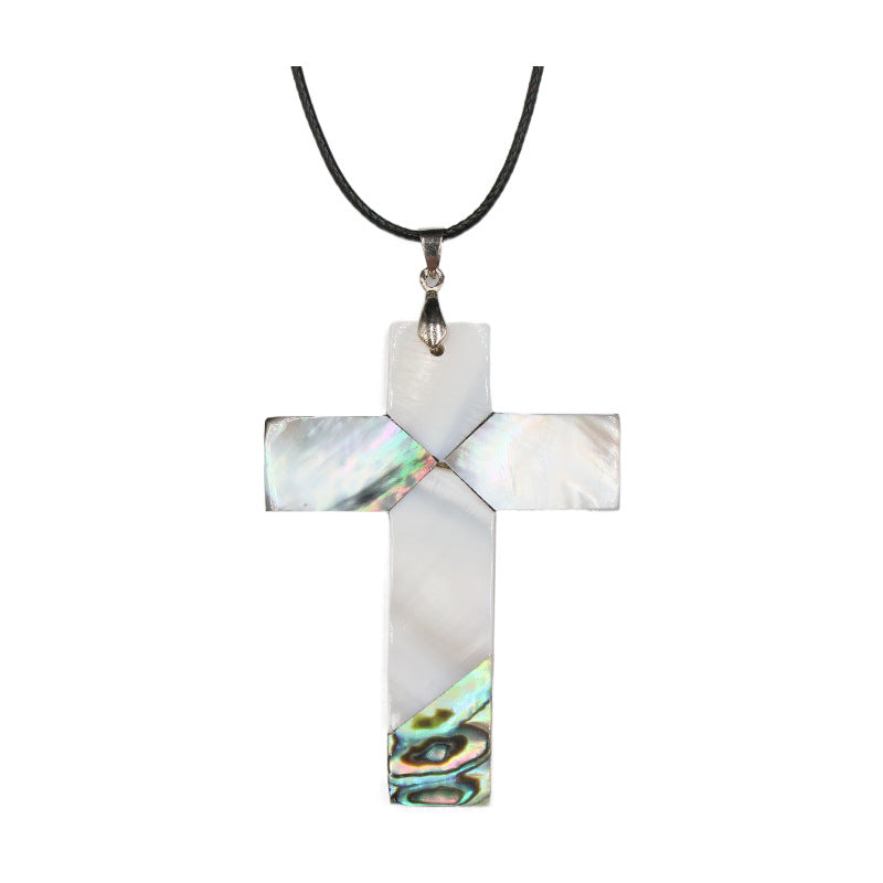 Abalone Shell Crucifixion of Jesus Pendant