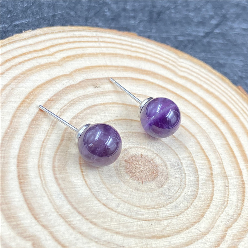 Natural Crystal Mini Ball Earring Studs