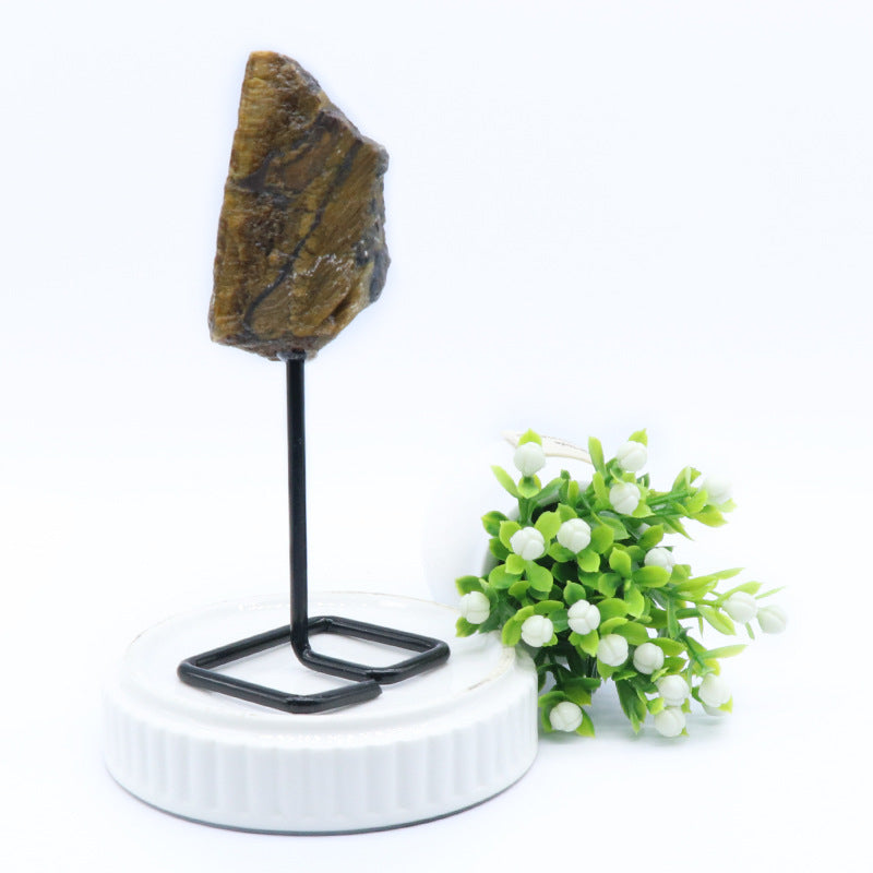 Crystal Raw Metal Stand Home Decor