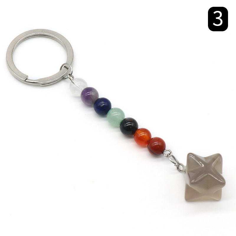 Crystal Merkaba Star Chakra Key Chain