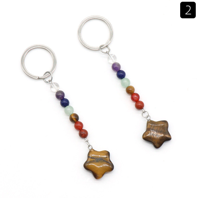 Crystal Star Chakra Key Chain