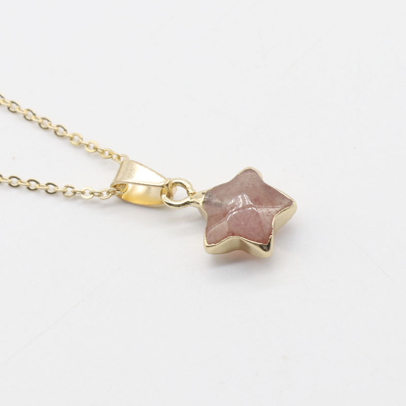 Half Gold Plated Crystal Star Necklace