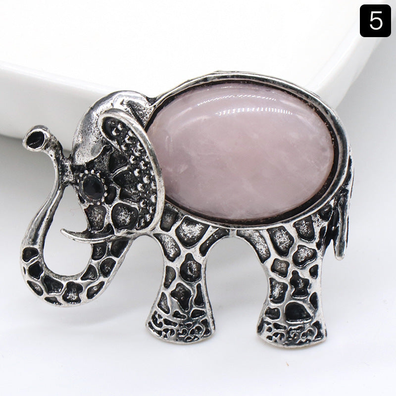 Crystal Elephant Brooch & Pendant