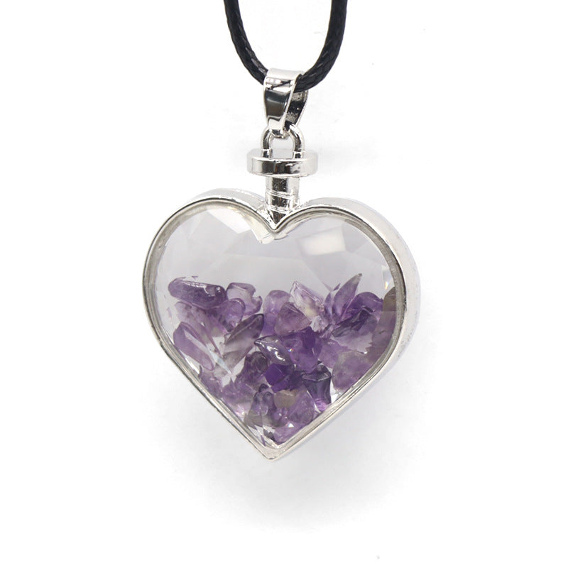 Crystal Chip Heart Necklace