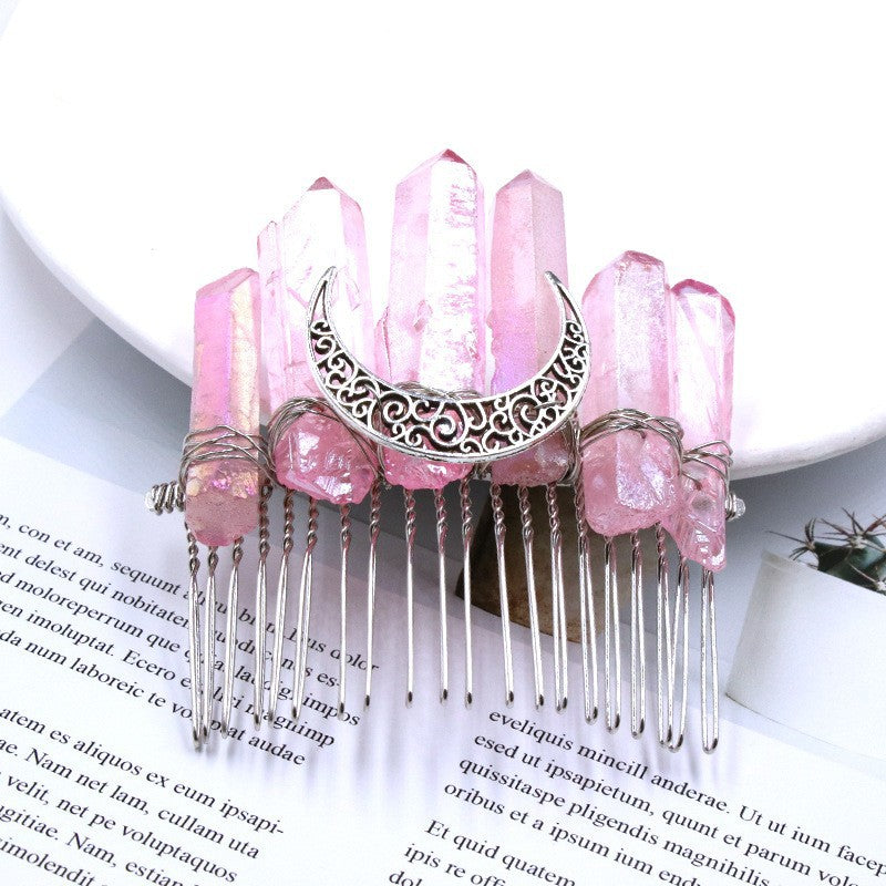 Aura Quartz Comb Hairpin