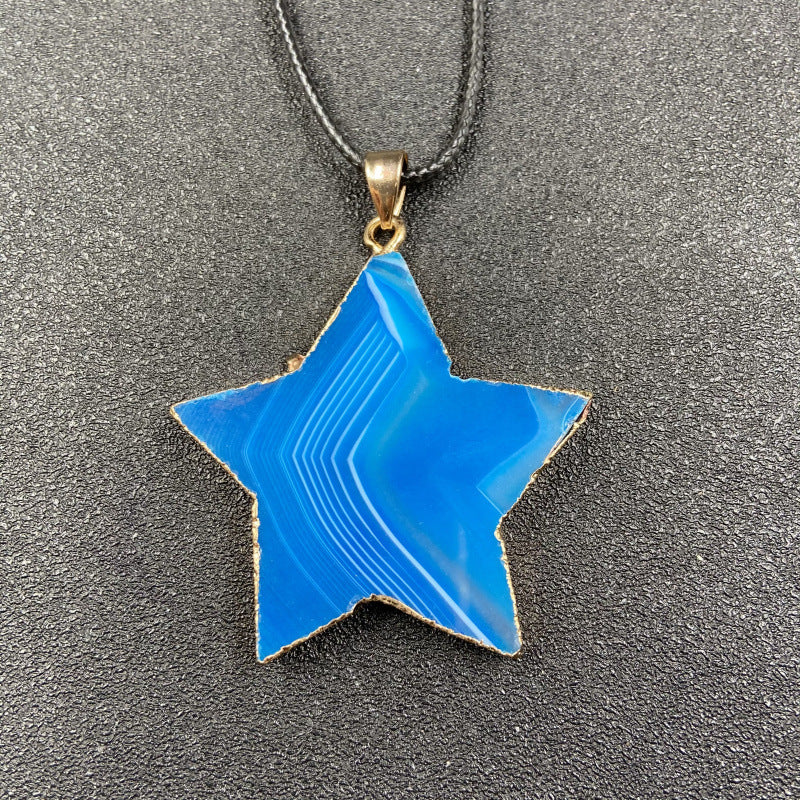 Colorful Agate Star Pendant