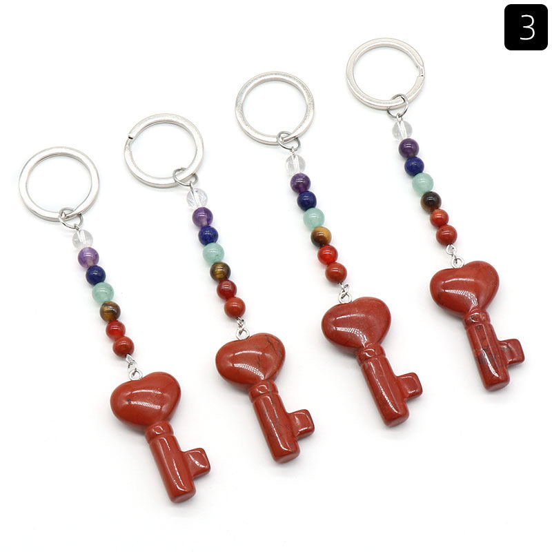 Crystal Heart Key Key Chain