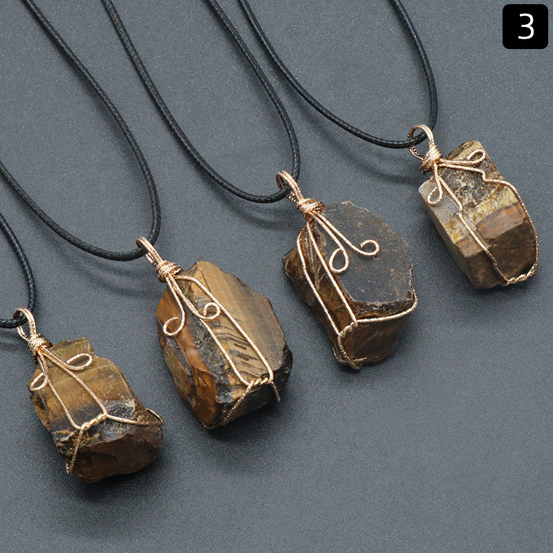 Raw Stone Wire Wrapped Necklace