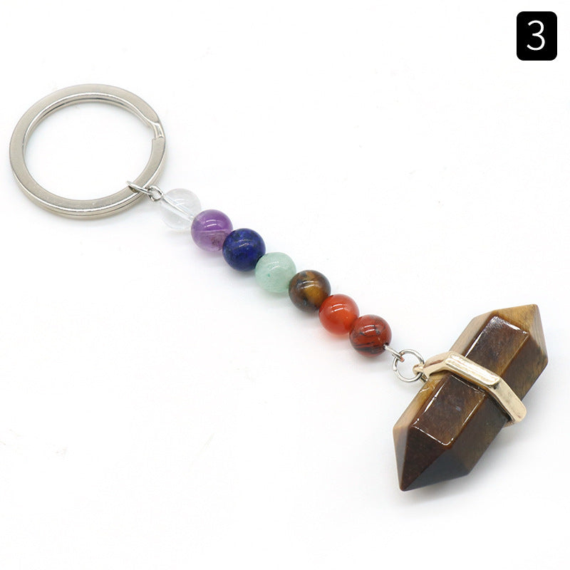 Crystal Double Point Chakra Key Chain