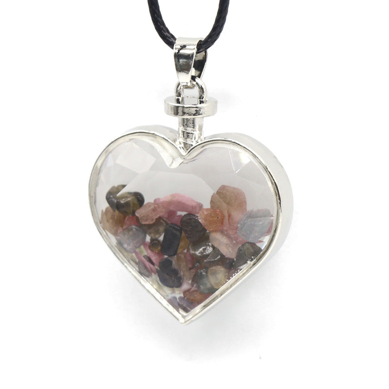 Crystal Chip Heart Necklace