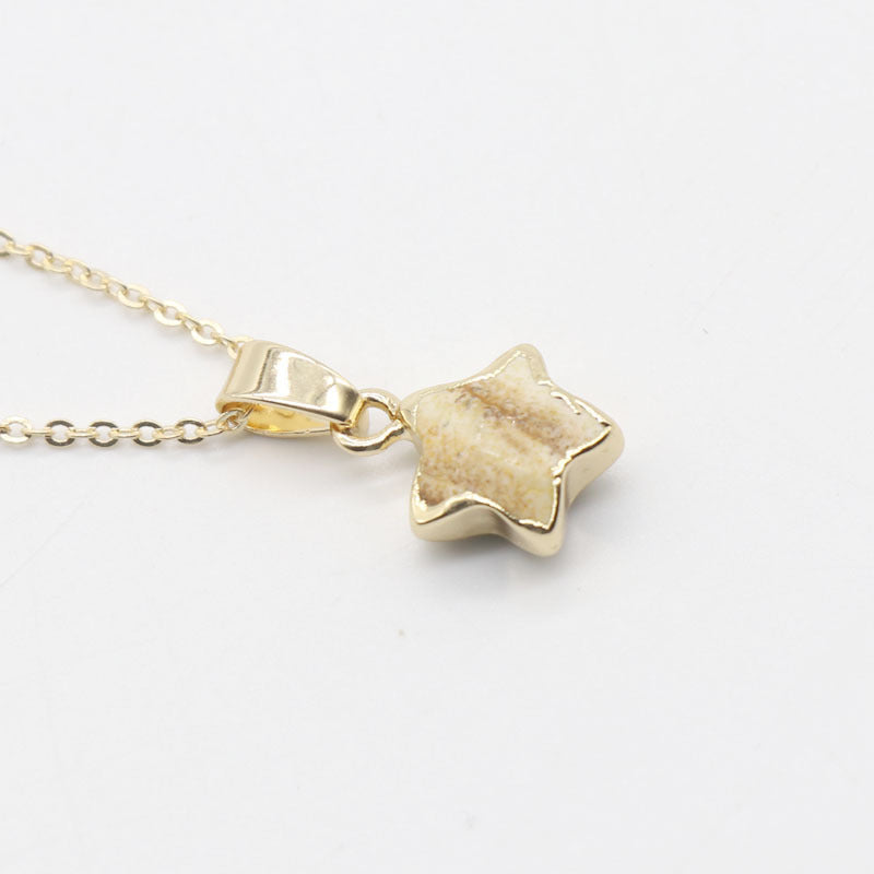 Half Gold Plated Crystal Star Necklace