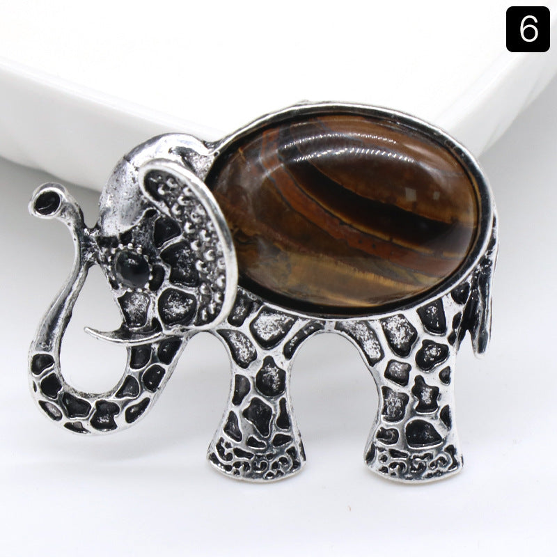 Crystal Elephant Brooch & Pendant