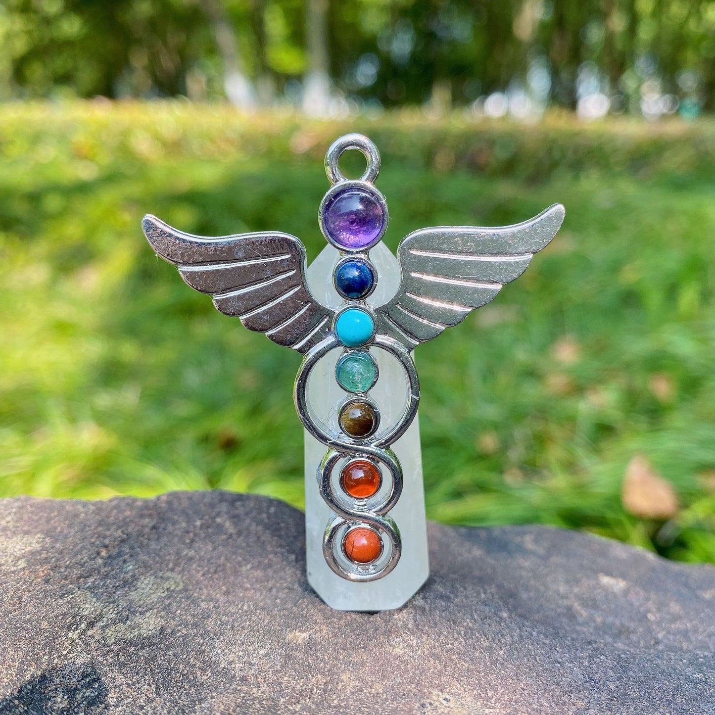 Chakra Angel Wand Pendant