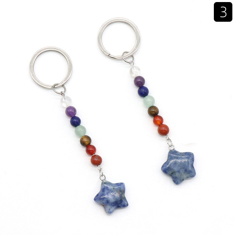 Crystal Star Chakra Key Chain