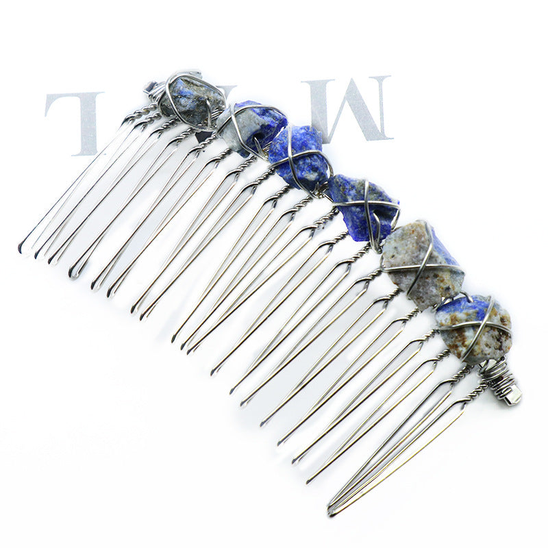 Natural Crystal Teeth Comb Hairpin