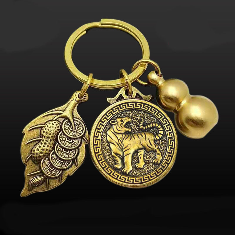 12 Zodiac Animal Brass Keychain