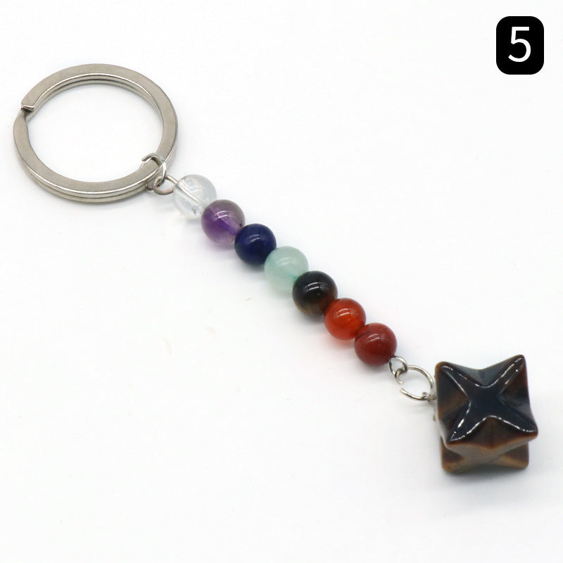 Crystal Merkaba Star Chakra Key Chain