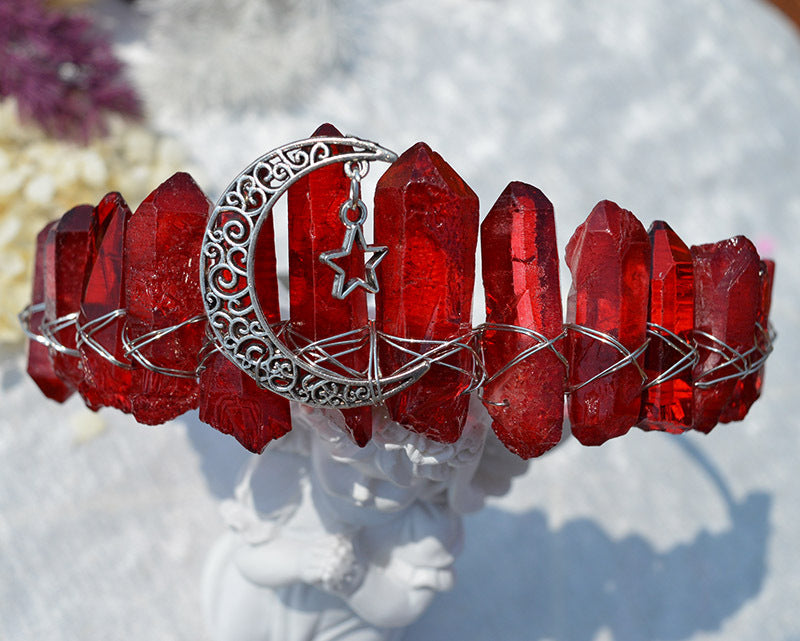 Raw Crystal Quartz Crown Headband