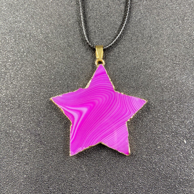 Colorful Agate Star Pendant