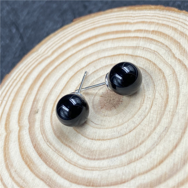 Natural Crystal Mini Ball Earring Studs