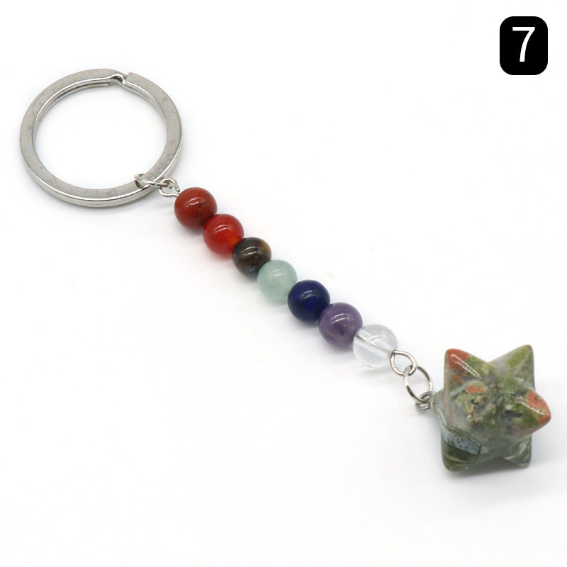 Crystal Merkaba Star Chakra Key Chain