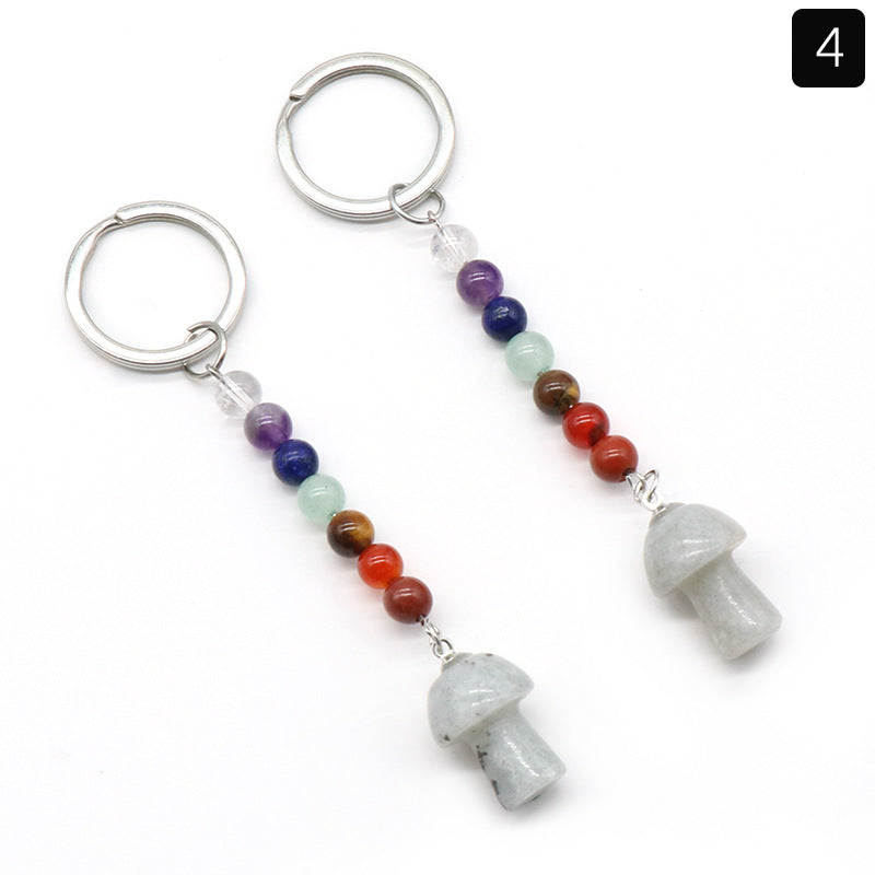 Crystal Mushroom Chakra Key Chain