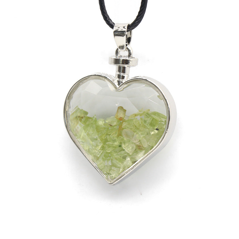 Crystal Chip Heart Necklace